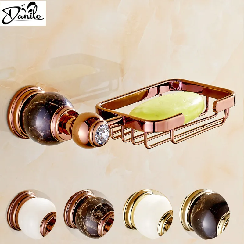 Нефритовый держатель для мыльницы латунь золото и розовое стойка посуды ванной