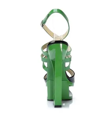 Женские туфли на квадратном каблуке 16 см с открытым носком |