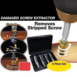 4 шт., экстрактор поврежденных винтов из легированной стали в пластиковой коробке