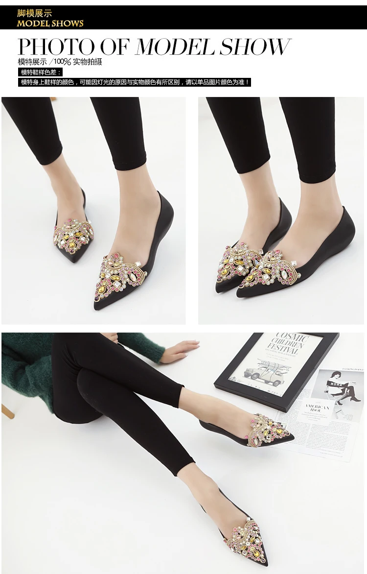 Women's Soft Rhinestones Crystal Pointed Toe Flat Sexy Loafers Sandals Jelly Candy Colors Casual Party Shoes Summer A1090
