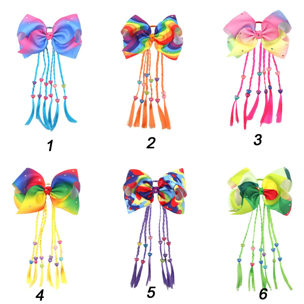 

CN Стразы заколки для волос с резинкой для детей платье с кисточками для девочек; Доступно в хвост банты со стразами резинка для волос аксесс...