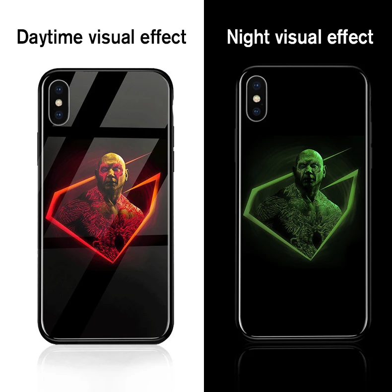 Ciciber Marvel Железный человек чехол в виде светящегося стекла для iPhone 11 Чехол 7 8 6 6S Plus задняя оболочка для iPhone 11 Pro Max X XR XS Max чехол - Цвет: WM03614