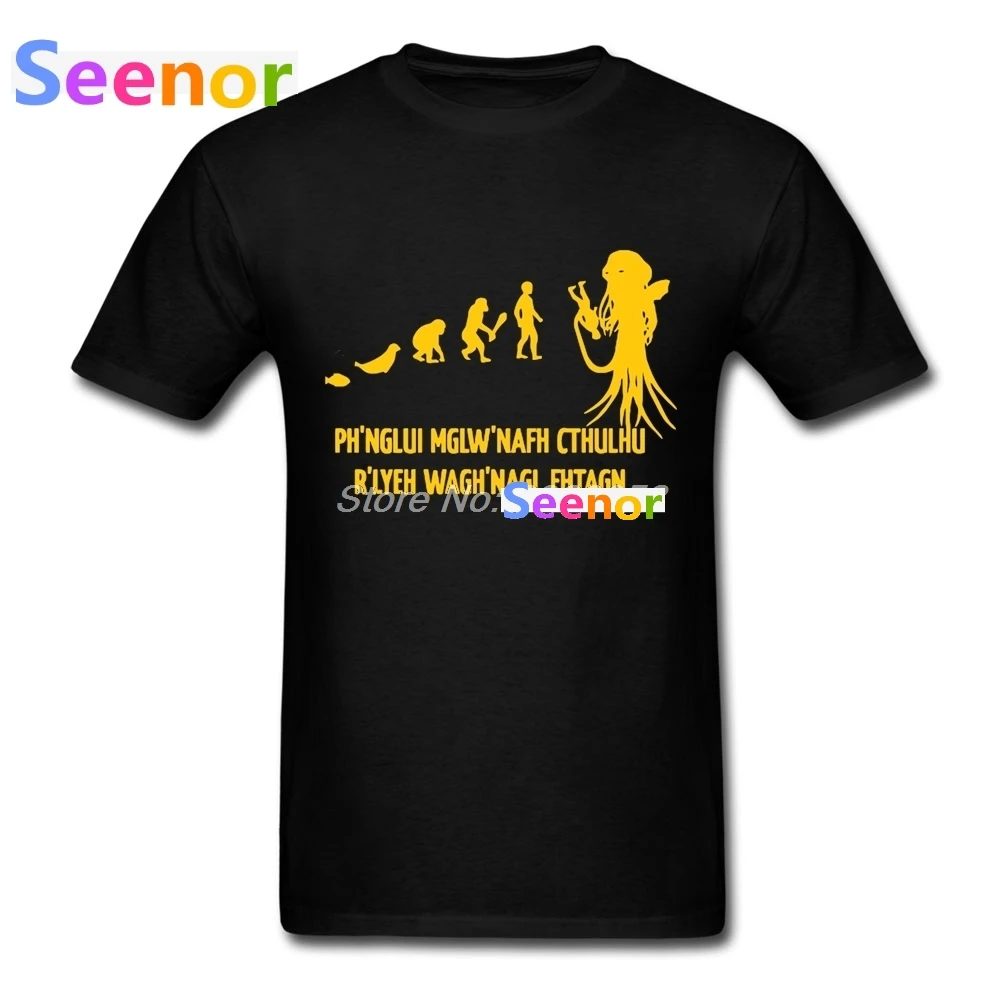 Новая летняя мужская футболка любовь ремесло Cthulhu человек Футболка Эволюция