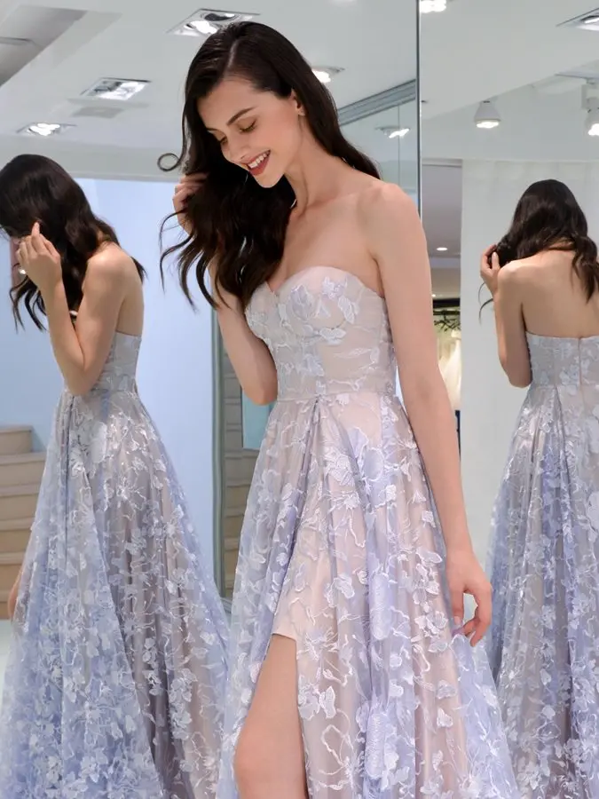 

Muslim Evening Dresses 2020 A-line Sweetheart Appliques Lace Beaded Islamic Dubai Saudi Arabic Long Formal Evening Gown