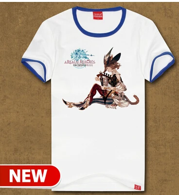 Men's T-shirt in the summer fashion game final fantasy 14 FF14 sing a poet Cotton t-shirts with short sleeves |