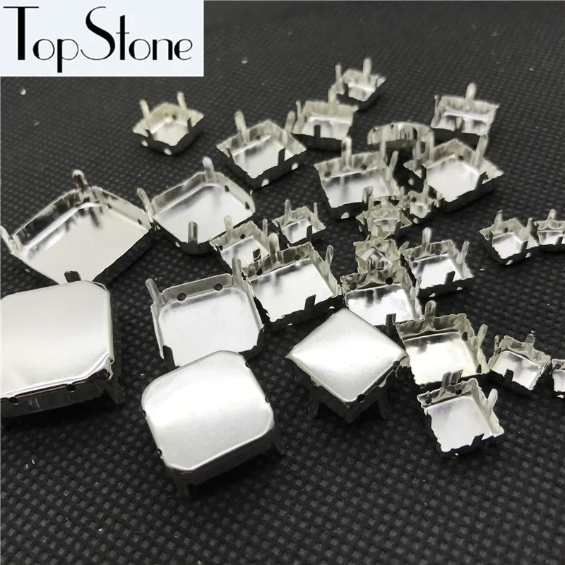 Квадратный восьмиугольный металлический поднос для чашек Серебристые/латунные