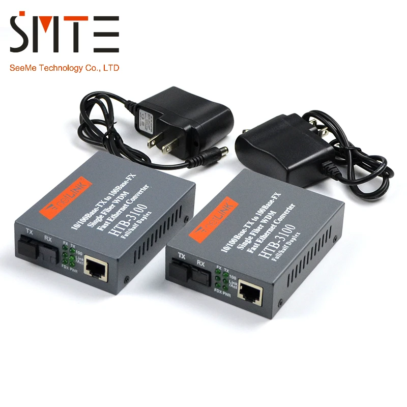 Одна пара HTB 3100 3100A/B 25 км netLINK 10/100M однорежимный одинарный волоконно оптический WDM