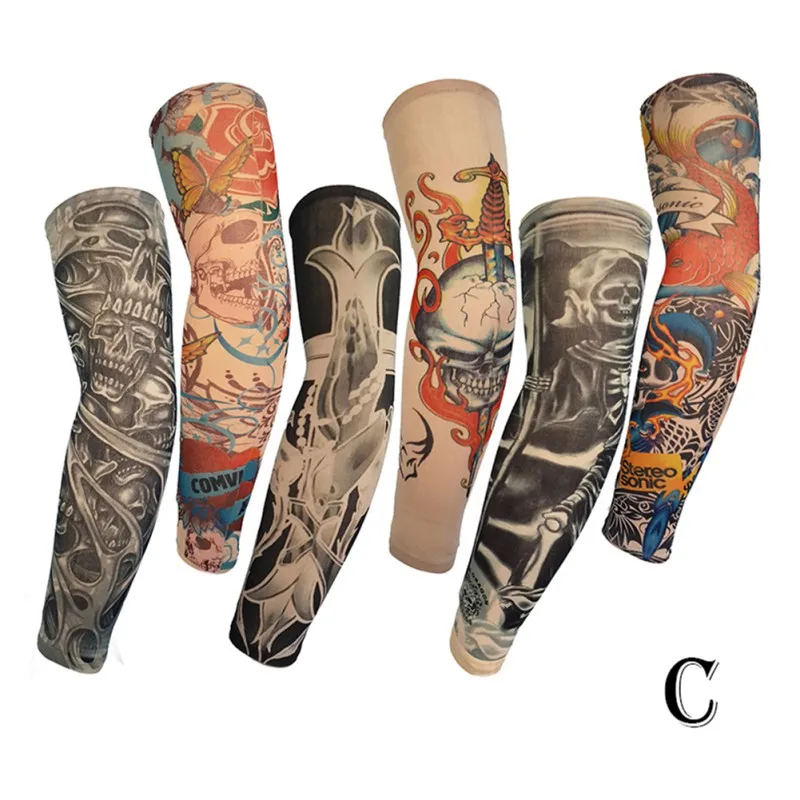 

Anti-Sunshine Men Women Tattoo Arm Leg Sleeves High Elastic Nylon Halloween Party Dance Tattoo Sleeve Outdoor Arm Warmers