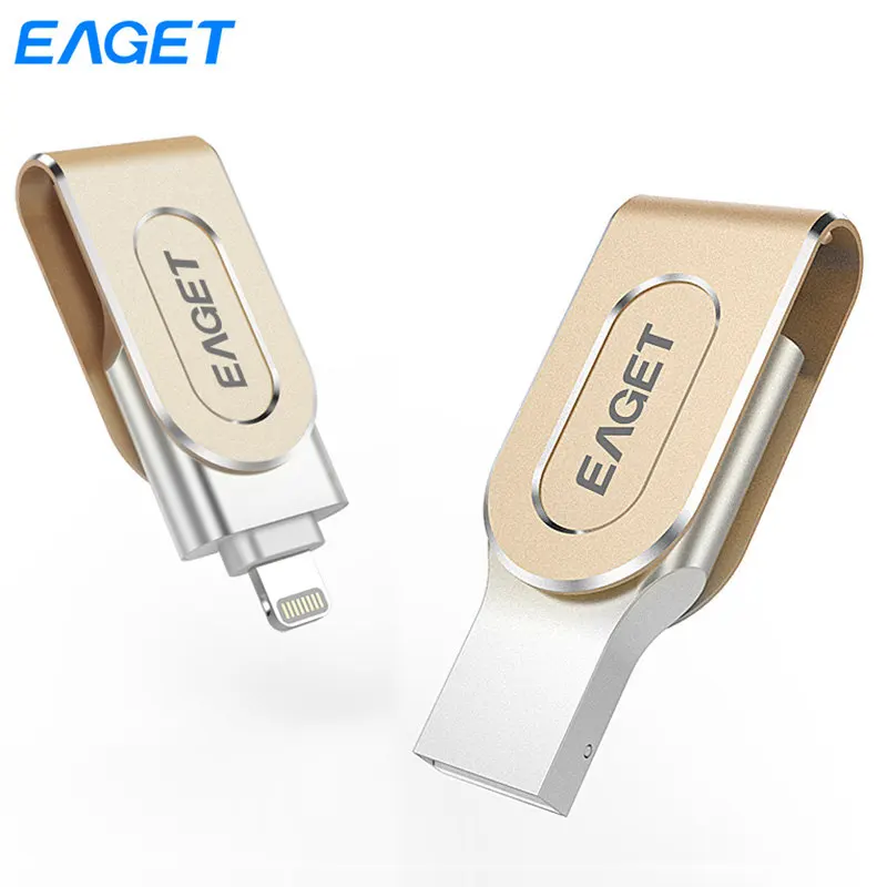 USB флеш накопитель Eaget 32 ГБ 64 Lightning 3 0 MFI металлический 128 для iPhone iPad|USB
