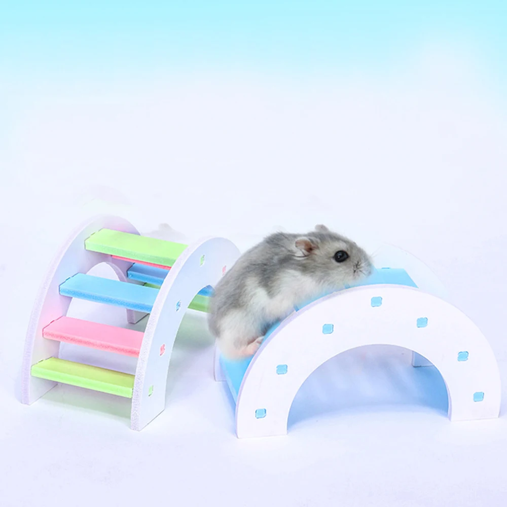 DIY деревянная игрушка для домашних животных 7-заказ Радуга мост для хомяк, домашнее животное игрушка водонепроницаемый домик хомяка с установочным аксессуаром