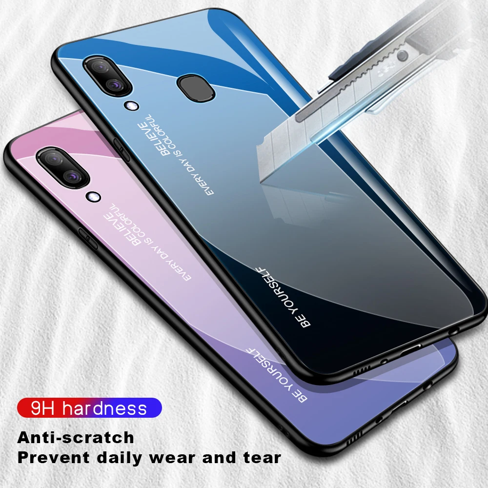 Shockproof Glass Phone Cases For Samsung Galaxy A30 A50 A70 A20 A10 M10 M20 M30 M40 S10 S10E S8 S9 Plus A7 2018 Back Cover |