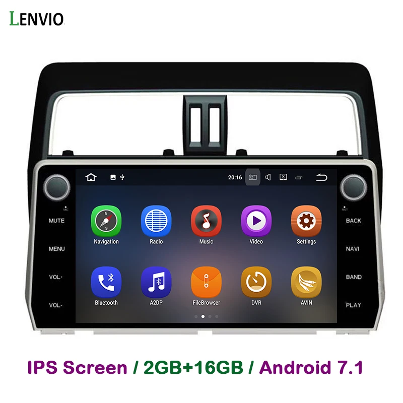 Автомобильный мультимедийный плеер Lenvio 2 Гб ОЗУ Din Android 7 1 радио GPS навигация для