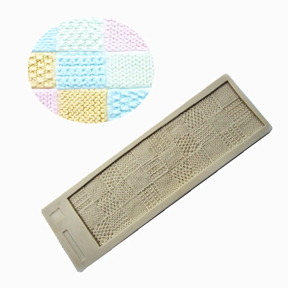 

Knitted plaid pattern Fondant Cake Decoration Silicone Mold Three-dimensional large Baked tool cake decorated with chocolate