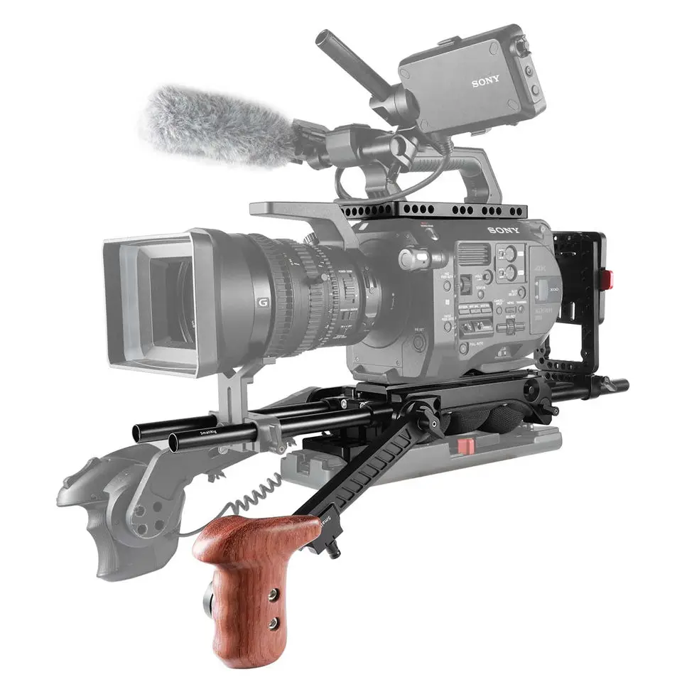 SmallRig для FS7/FS7II профессиональный набор аксессуаров(верхняя пластина+ 15 мм стержень+ Наплечная накладка+ крепление Arri rosette Arm+ деревянная ручка)-2045