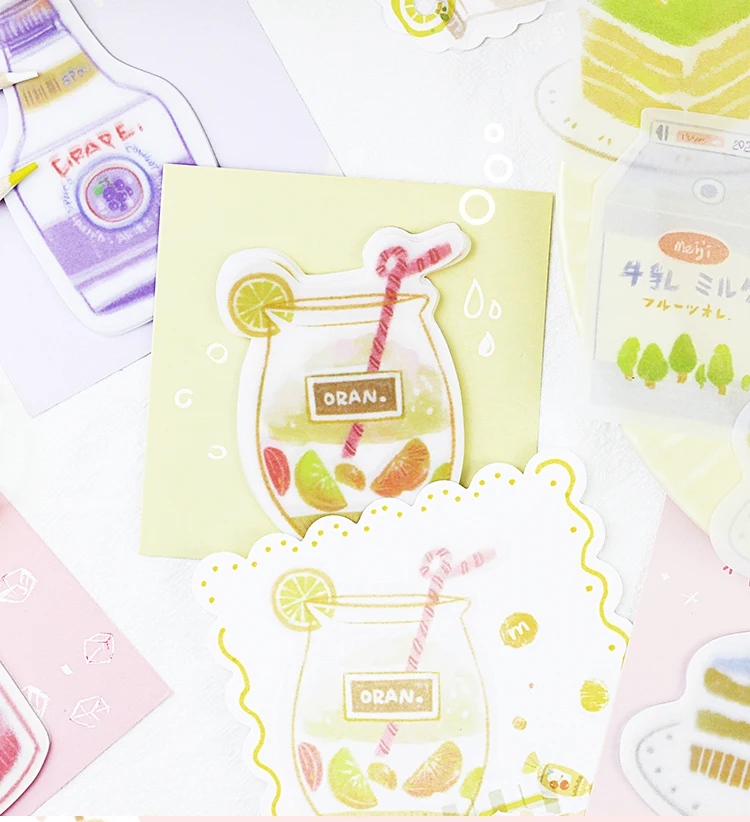 Креативные Memopad японские десерты еда напитки канцелярские принадлежности Kawaii Стикеры для планирования наклейки записная книжка украшения офиса