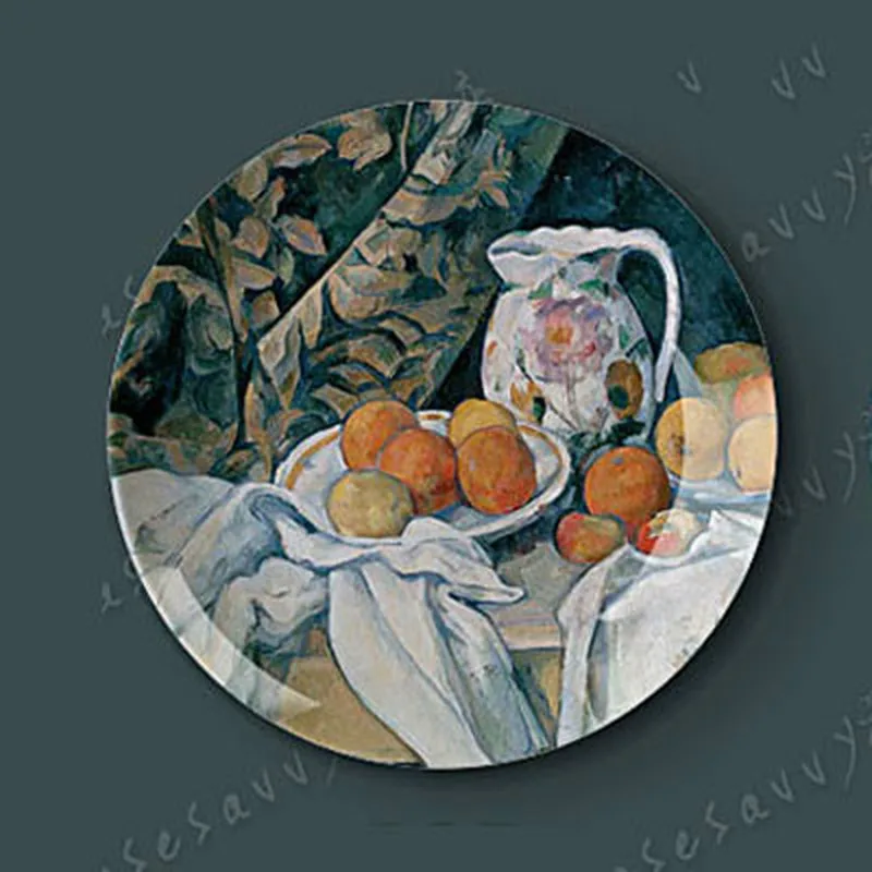 Cezanne живопись фарфоровая декоративная настенная подвесная тарелка сиденье диск керамический диск креативное искусство диск туалетный лоток