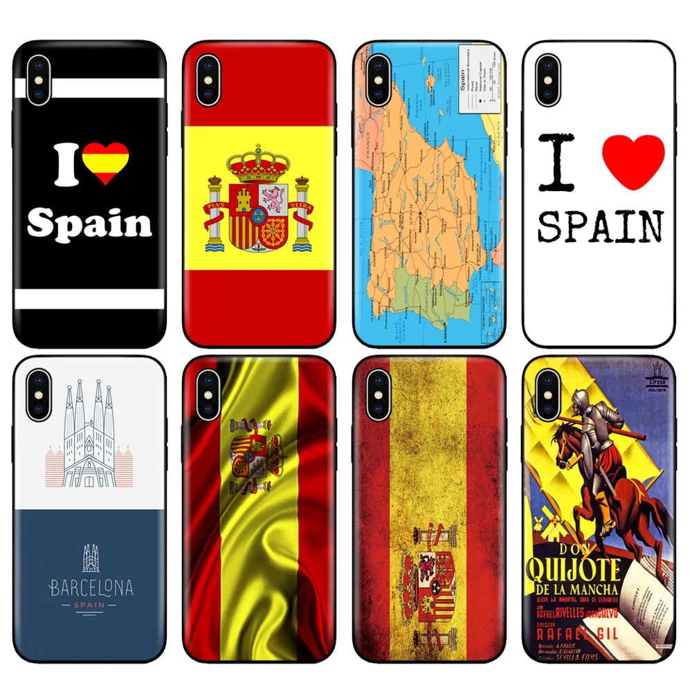 Черный чехол из ТПУ для iphone 5 5s se 6 6s 7 8 plus x 10 силиконовый XR XS MAX Испания Карта любви