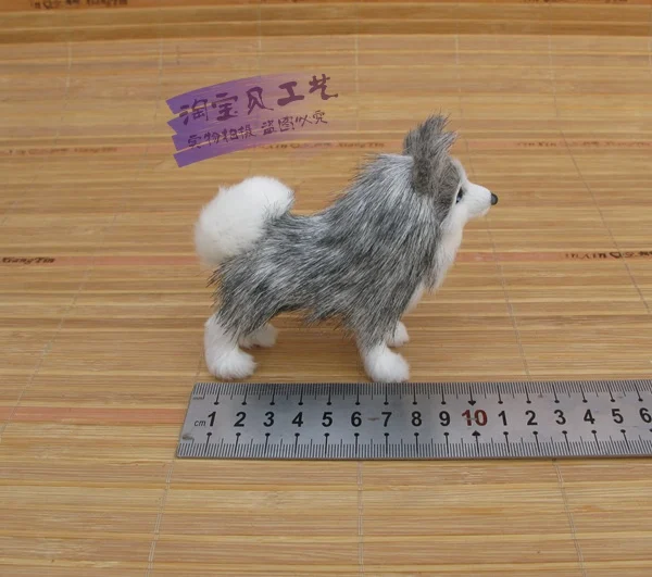 

cute simulaiton mini husky dog toy polyethylene&fur small standing husky dog doll gift about 11x4x10cm 0789