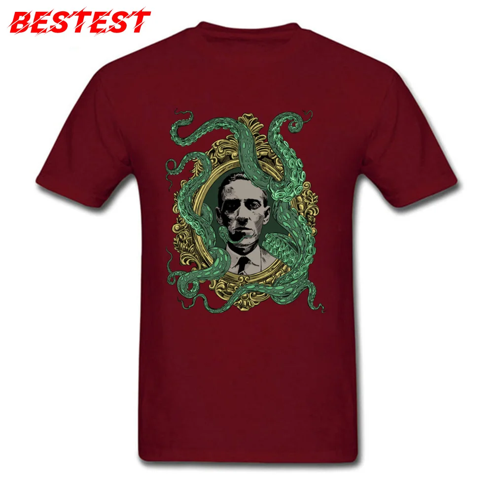 Мужская футболка Cthulhu винтажная черная с изображением осьминога монстра отца