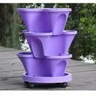 Purple(Moving) 3 уровня Штабелируемый клубника трава цветок овощная сеялка балкон кухня горшки для суккулентов украшения дома сада детские горшки - Цвет: Purple(Moving)