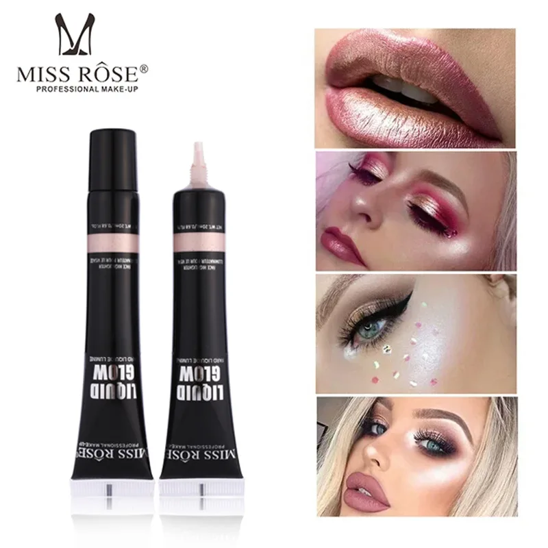 Мисс Роуз жидкий хайлайтер макияж Выделите iluminador liquido свечение комплект мерцание