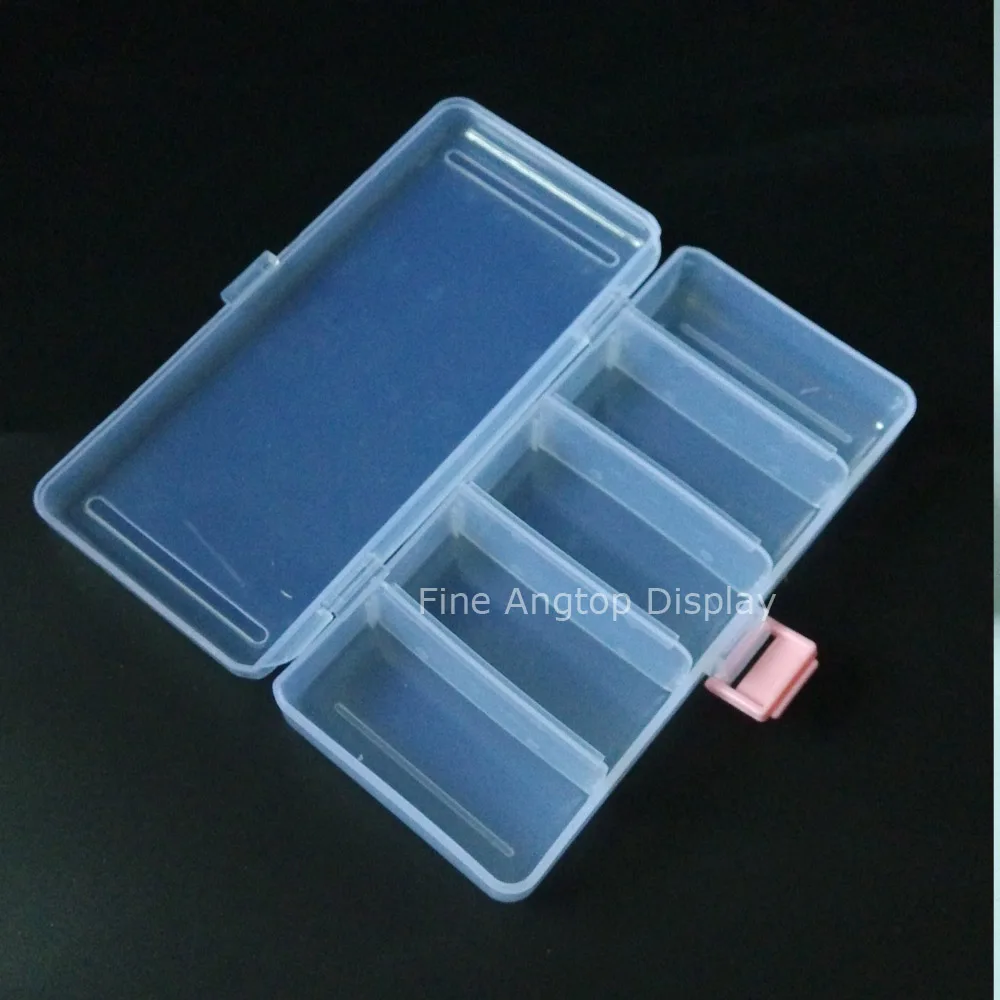 Plastic jewelry storage box with 5 dividers for bracelet organizer  jewelry beads packaging box