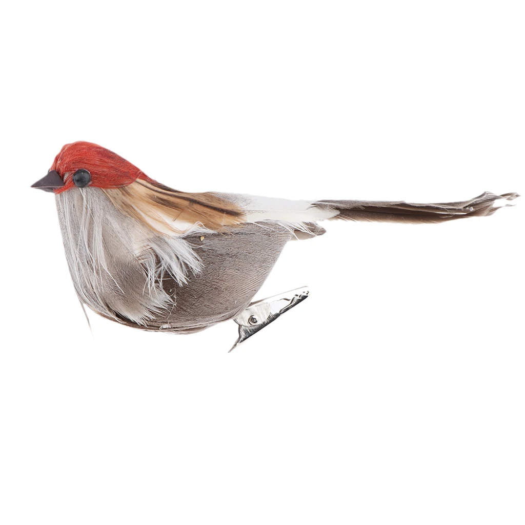 12 шт./компл. искусственные рождественские Пернатые птицы воробья елочные