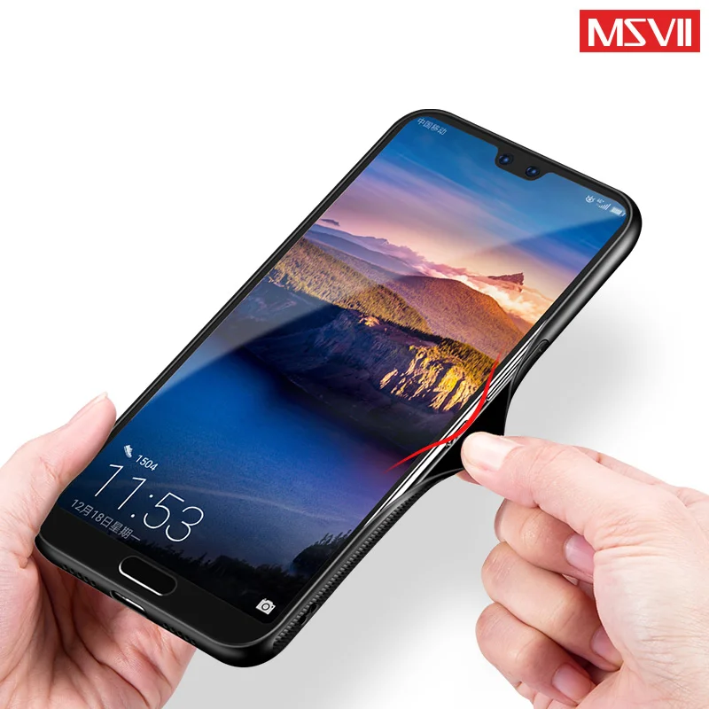 MSVII Cover For Huawei P20 Case Slim Coque P 20 Pro Silicone Frame+ Mirror Glass Lite Cases |