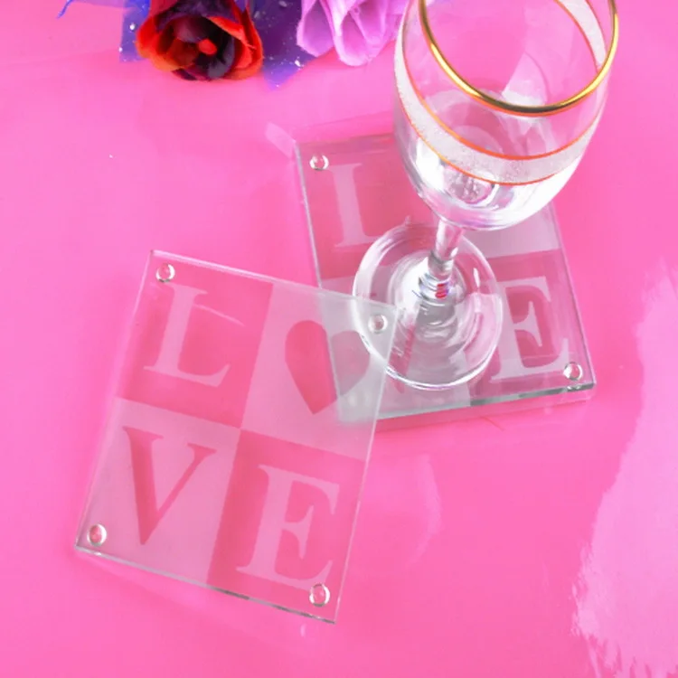 Свадебные подарки и свадебные набор стеклянных подставок LOVE 100 шт./лот|favor