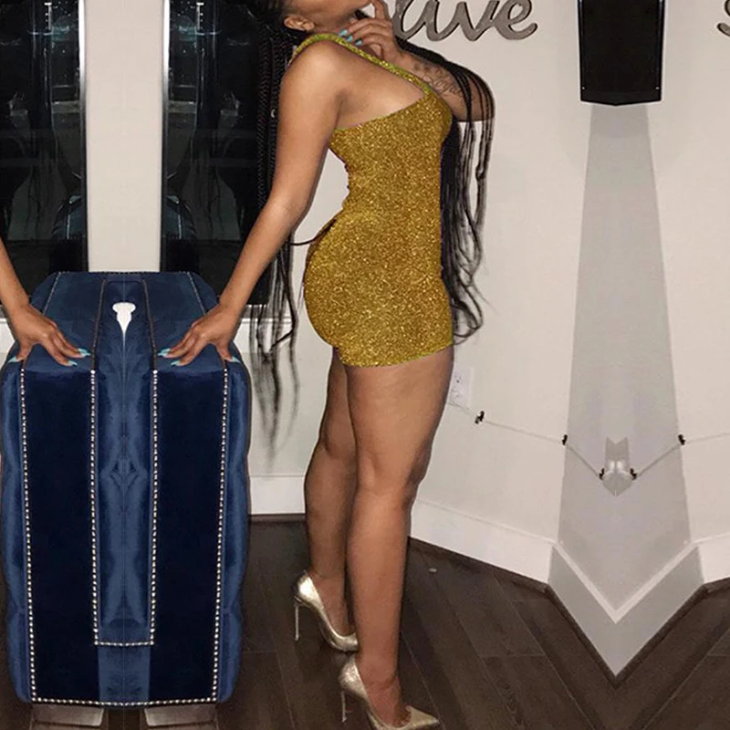 MUXU сексуальное боди платье на бретелях Клубные женские платья блестящее Мини