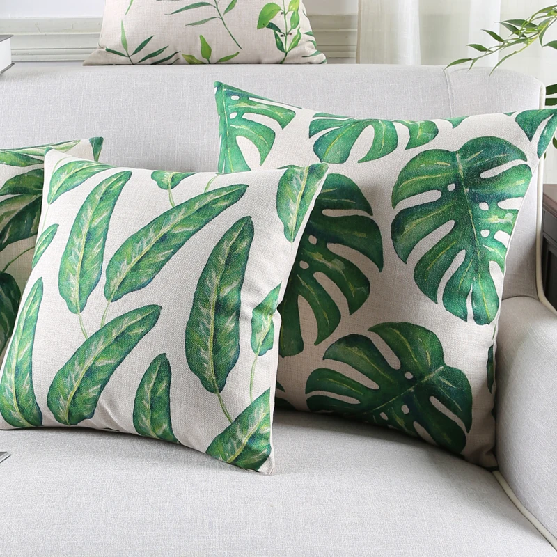 Tropical Pillow Cover Cushion Case Vintage Green Jungle Leaves Home Decorective 45x45cm/30x50cm | Дом и сад