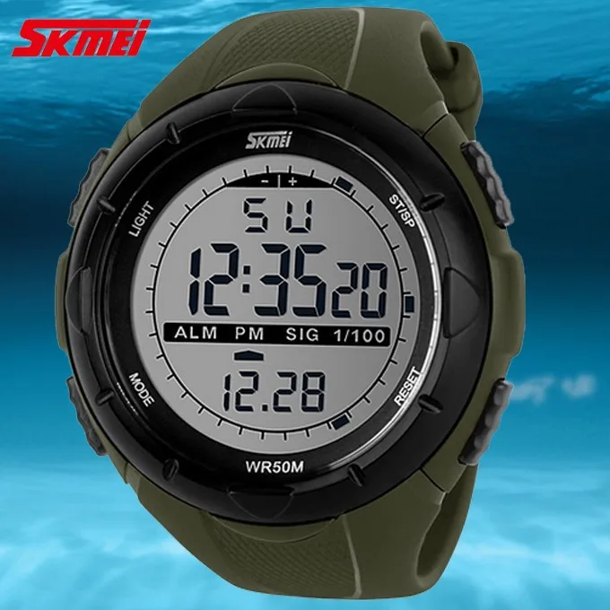 Мужские спортивные часы skmei цифровые наручные часы reloj hombre с большим циферблатом военные противоударные водонепроницаемые часы для мужчин
