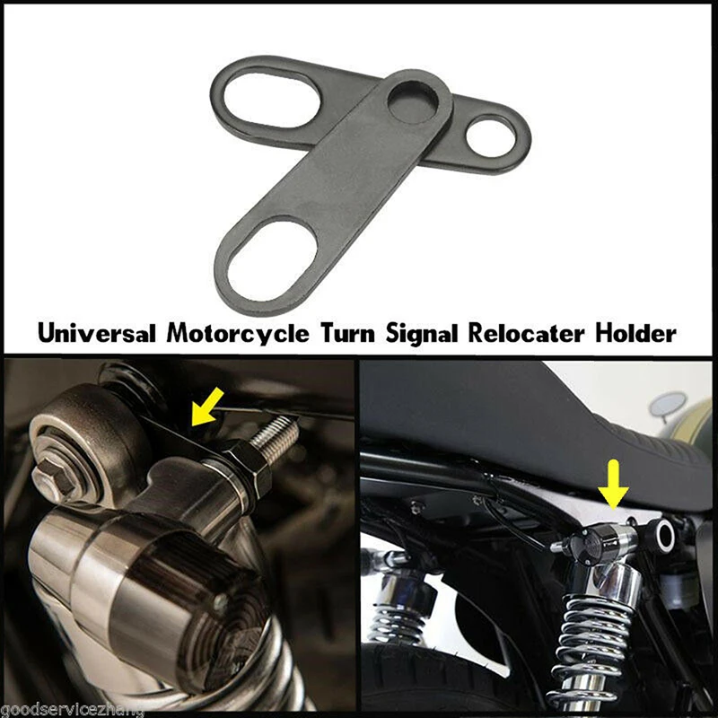 2Pcs Motorcycle Turn Signal Light Mount Brackets Fork Ear Clamps Cafe Racer