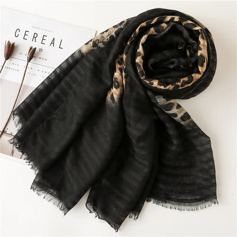 2019 женские модные сексуальные леопардовые в горошек бахрома Вискоза Шаль Шарф