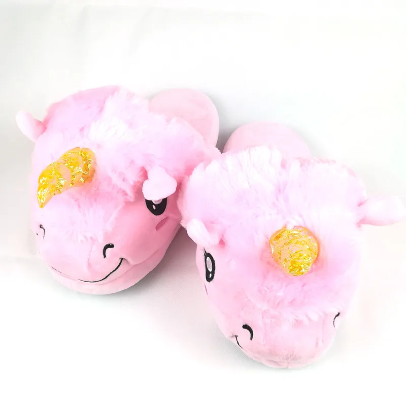 FAYUEKEY/домашние теплые плюшевые тапочки с единорогом из мультфильма Мягкие