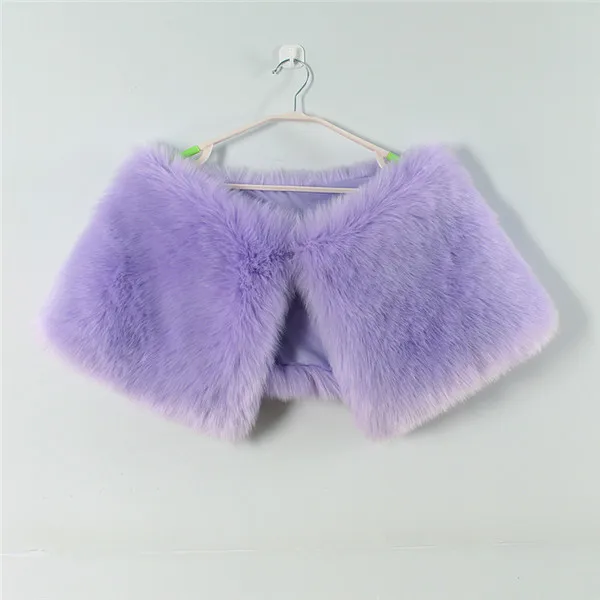 Фиолетовый Новые роскошные меховые обертывания шарфы женский зимний шарф на шею куртка пальто меховые украшения на шею плащ с пелериной пончо плащ - Цвет: Фиолетовый
