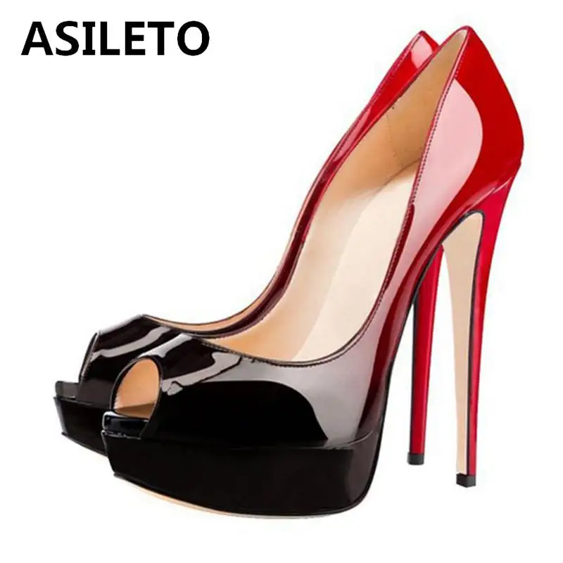 ASILETO catwalk/женские туфли лодочки на высоком каблуке 13 см с открытым носком