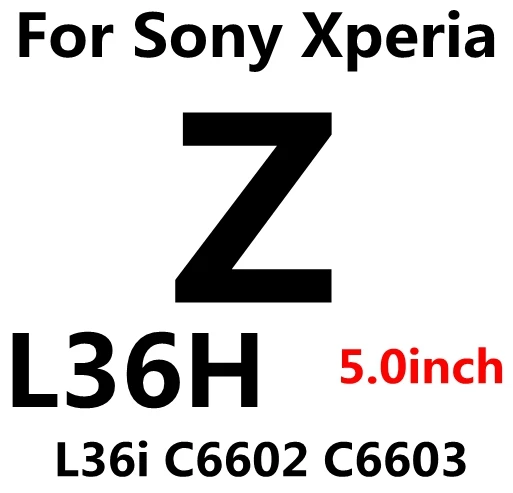 For Sony L36H 9H HD защитное закаленное стекло для sony Xperia Z1 Z2 Z3 Z5 X Compact XZ E5 M5S36H L36H LT26i XF5122 Защитная пленка для экрана - Цвет: For Sony L36H