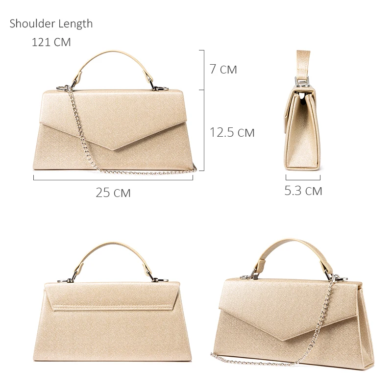 Сумка женская вечерняя на цепочке с откидным клапаном | Багаж и сумки