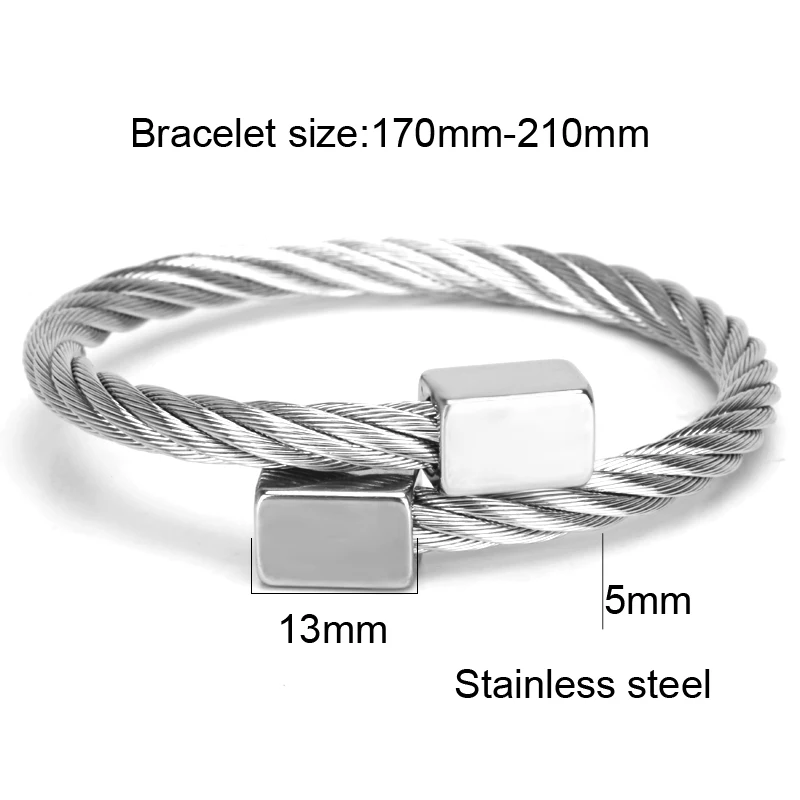 Mcllroy Fashion Adjusted Opening Cuff Bracelet Men Male Gold/Silver Stainless Steel Titanium Bracelets &amp Bangles Charm Jewelry |
