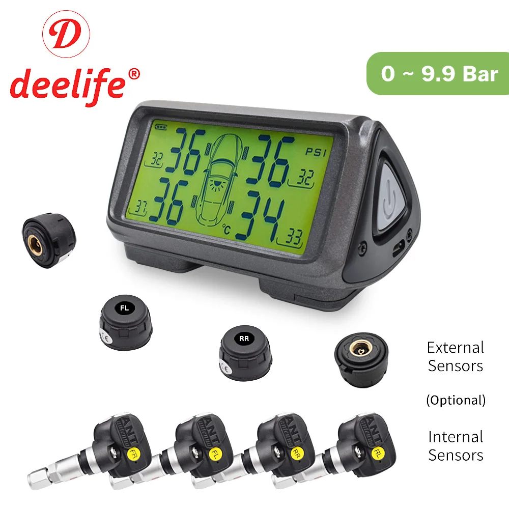 Автомобиль TPMS сенсор шин давление мониторинга системы Индикатор солнечного