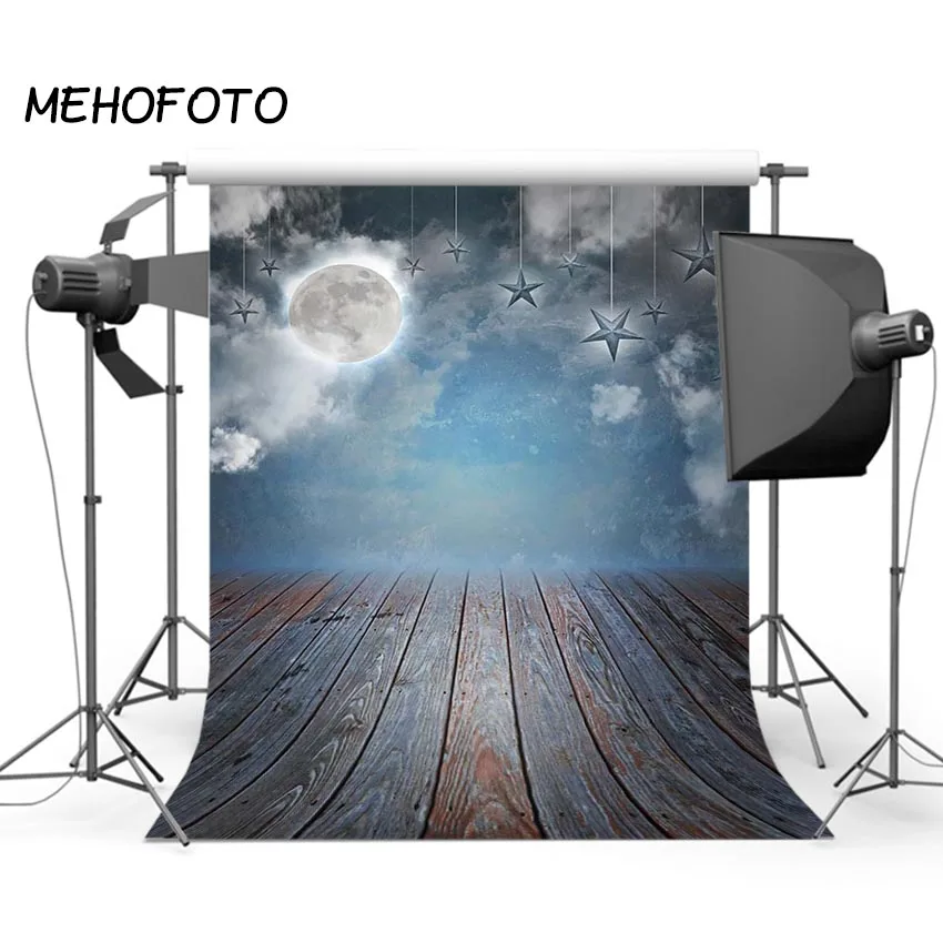

Фотофон для студийной фотосъемки с голубым ночным небом и звездой