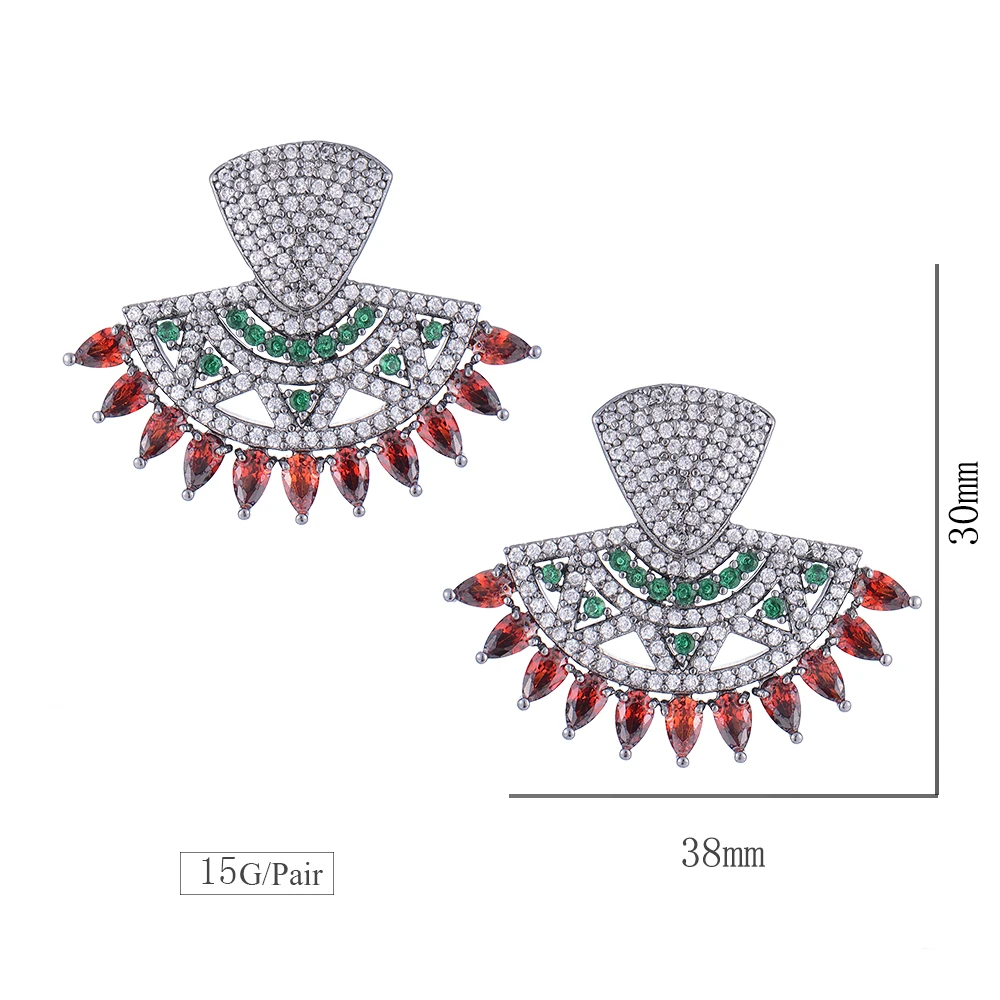 

SisCathy Trendy Multicolor Cubic Zirconia CZ Earrings Engagement Wedding Party Nightclub Statement Earring Stud Ear Accessories