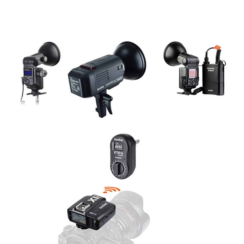 Godox XT 16/XT 16S 2 4G беспроводной стробоскопический триггер XTR16/XTR16S для TTL передатчик X1C