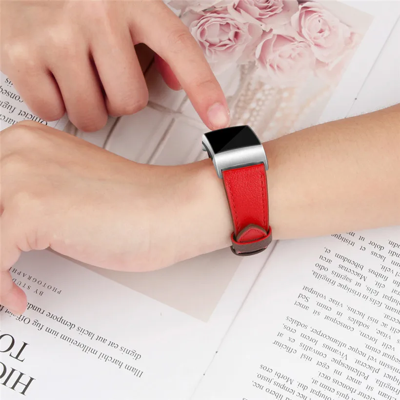 Дизайн, кожаный Смарт-браслет, часы, браслет, ремешок для Fitbit Charge 3, Смарт-часы, аксессуары для замены 81017