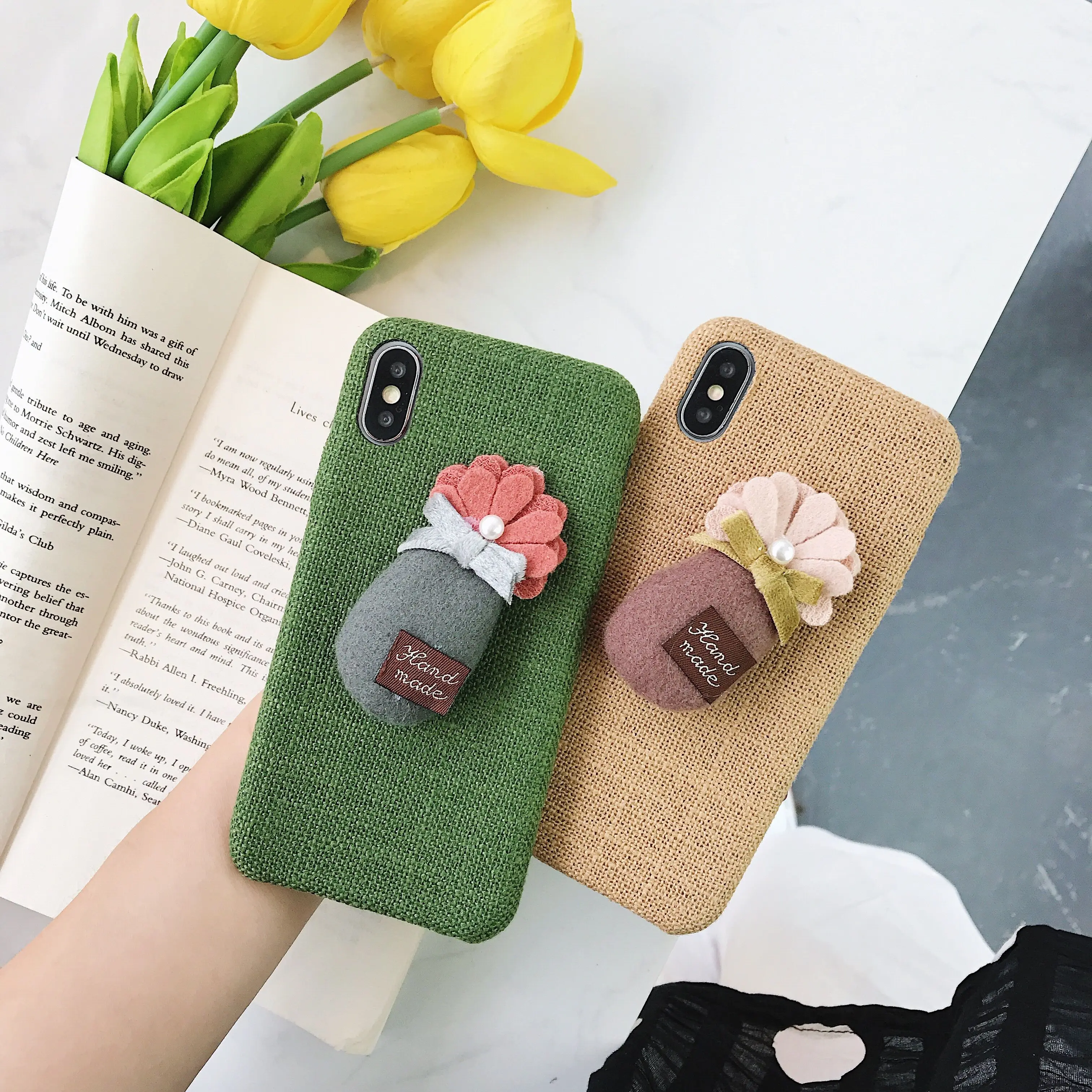 Cloth Texture Soft Canvas Chirsmas Case For iPhone 7 8 Plus Ultra-thin Phone Cover iphone 6 6S X XR Xs Max |
