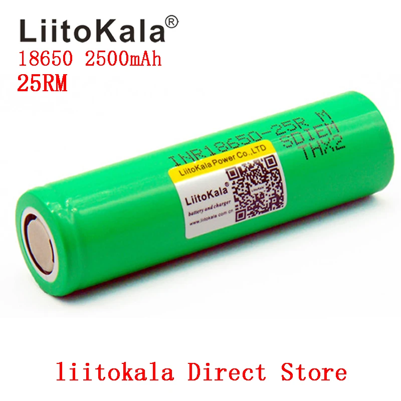 Фото Новый аккумулятор Liitokala 18650, 2500 мАч, 3,7 в, оригинальный разрядный литий-ионный аккумулятор INR18650-25RM 20A №2