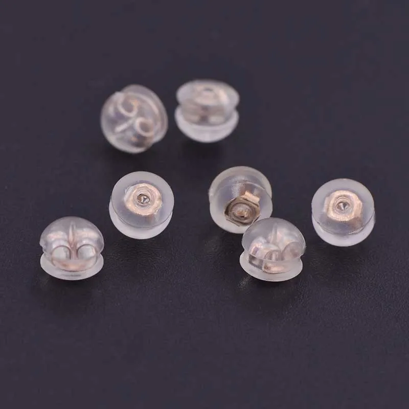 10 шт./партия 18K золотые силиконовые затычки для ушей DIY аксессуары для сережек пробки для ушей пирсинг заглушки металлические ювелирные комплектующие