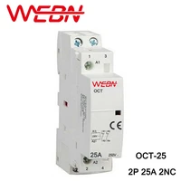 oct series ac household contactor 230v 5060hz 2p 25a 2nc two normal close contact din rail contactor