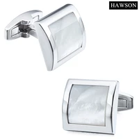 hawson mother of pearl cufflinks fashion square french dress shirt accessories exquisite gift for mens wedding business